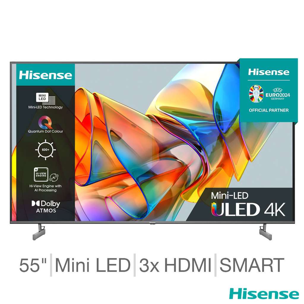 Hisense 55U6KQTUK 55” 4K UHD QLED Mini-LED TV
