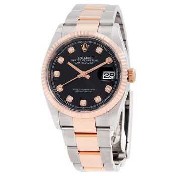 Datejust 36 Slate Fluted Motif Diamond Dial Automatic Men's Steel and 18kt Everose Gold Jubilee Watch