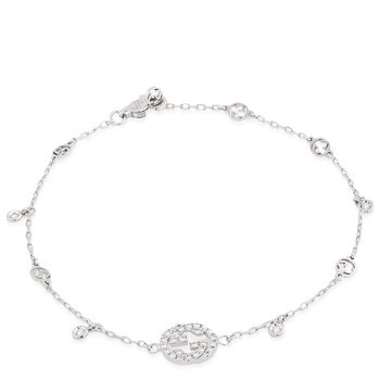 Interlocking G Diamond Bracelet In Yg